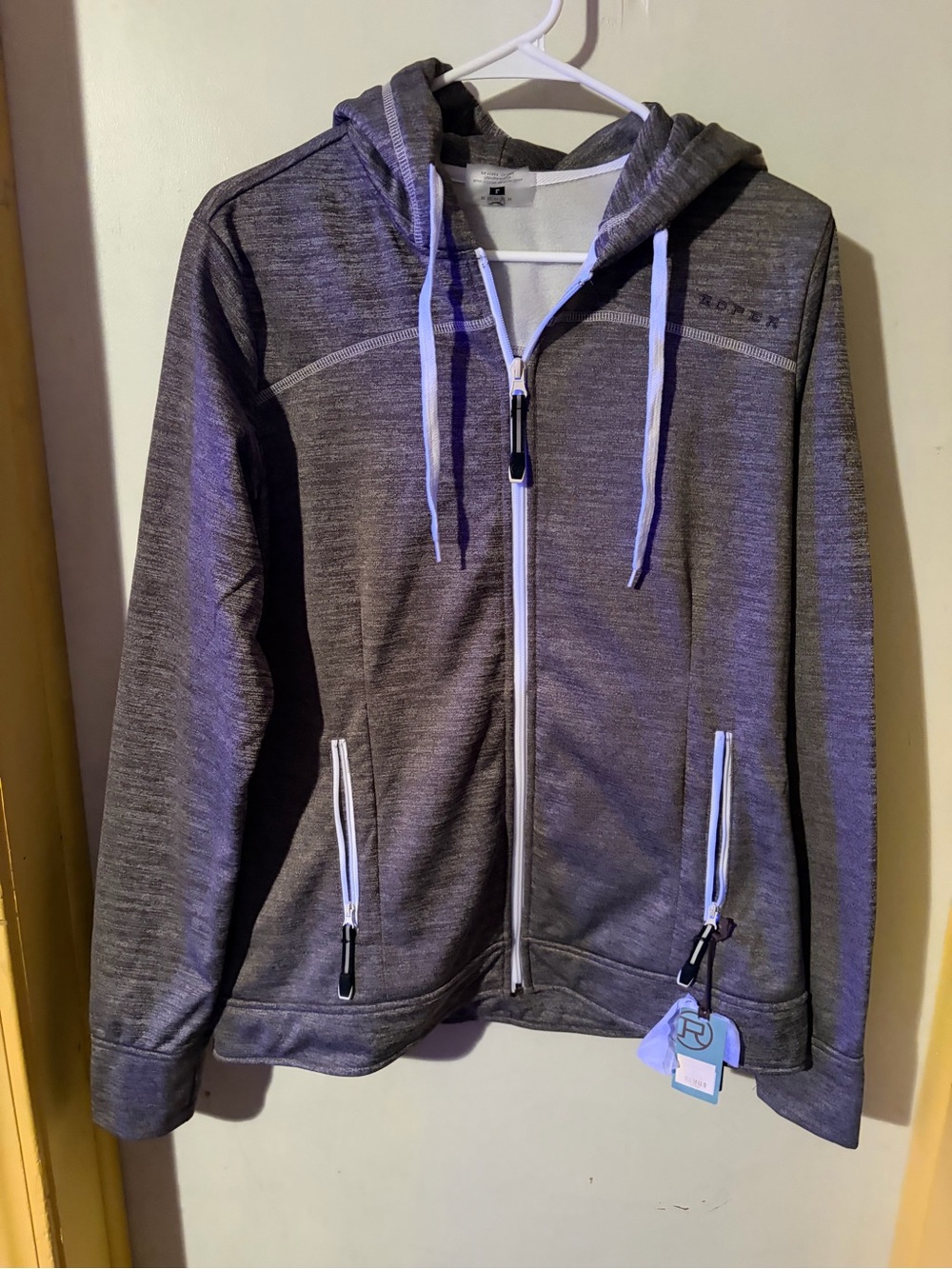 NWT Roper Women’s Grey Heathered Full Zip Active Hoodie Sweatshirt